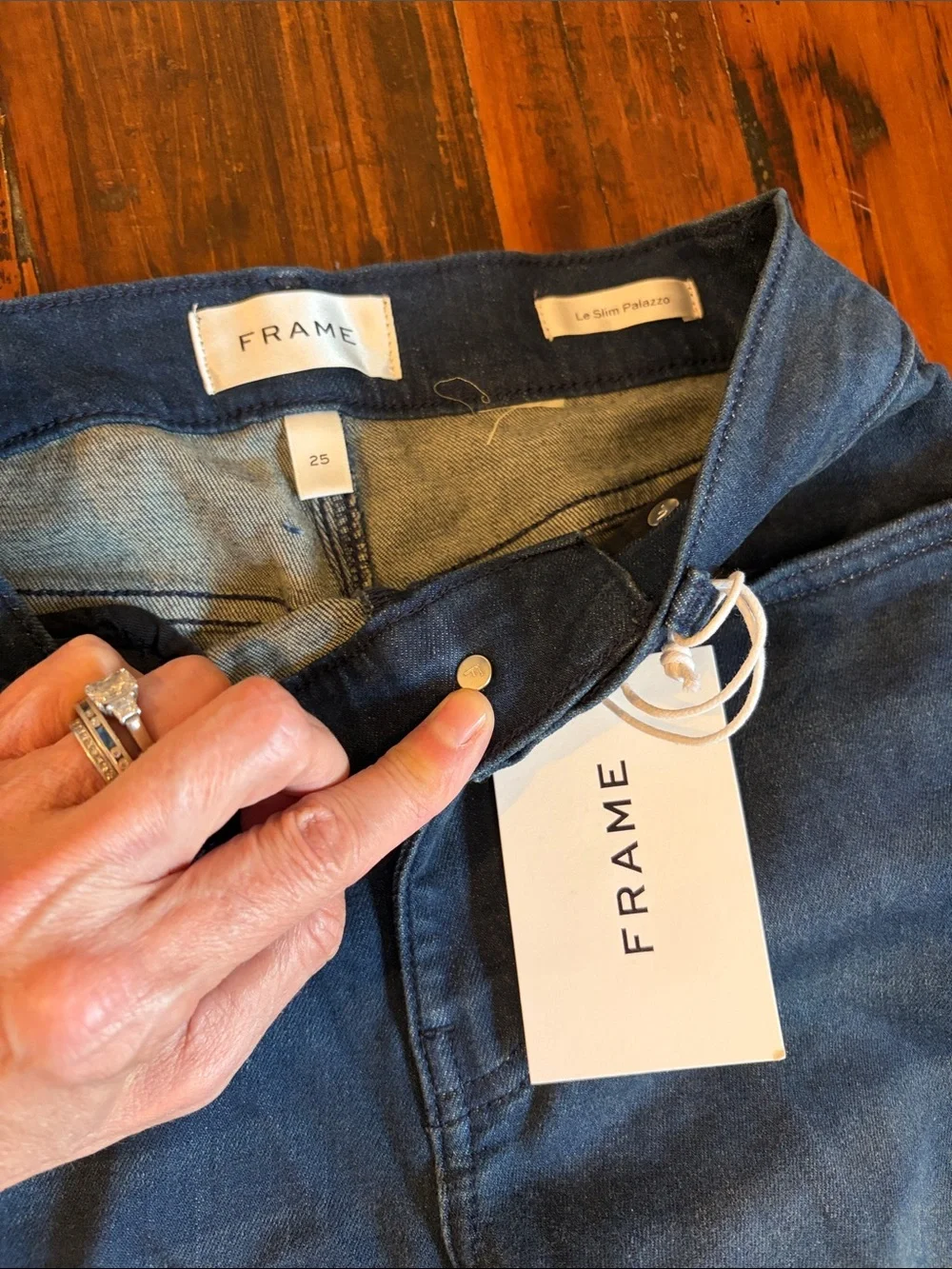 Frame Denim Le Slim Palazzo High Rise Wide Leg Jeans in Beaumont NWT, 25x30